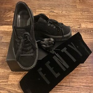 Black Suede/Satin Puma Rihanna Creepers